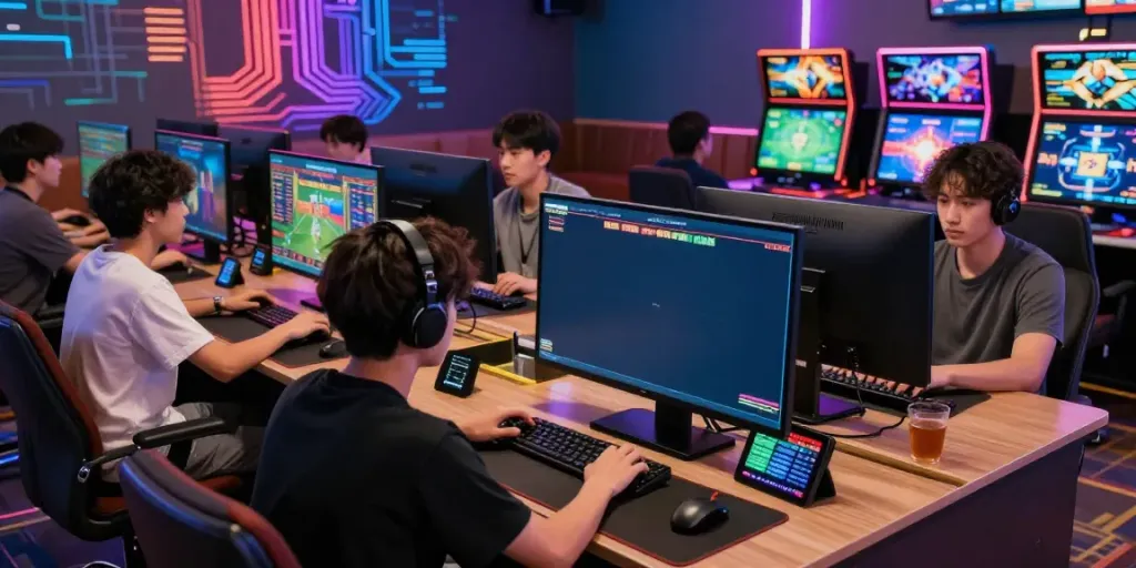Exciting Man88 online gaming atmosphere with diverse players engaged in sports betting and casino games.