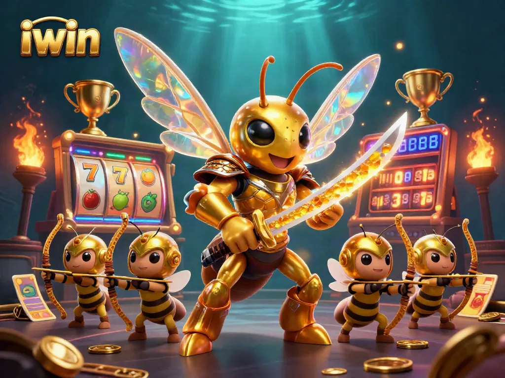Engage with the iwin gaming experience through a vibrant 3D casino scene featuring unique elements.