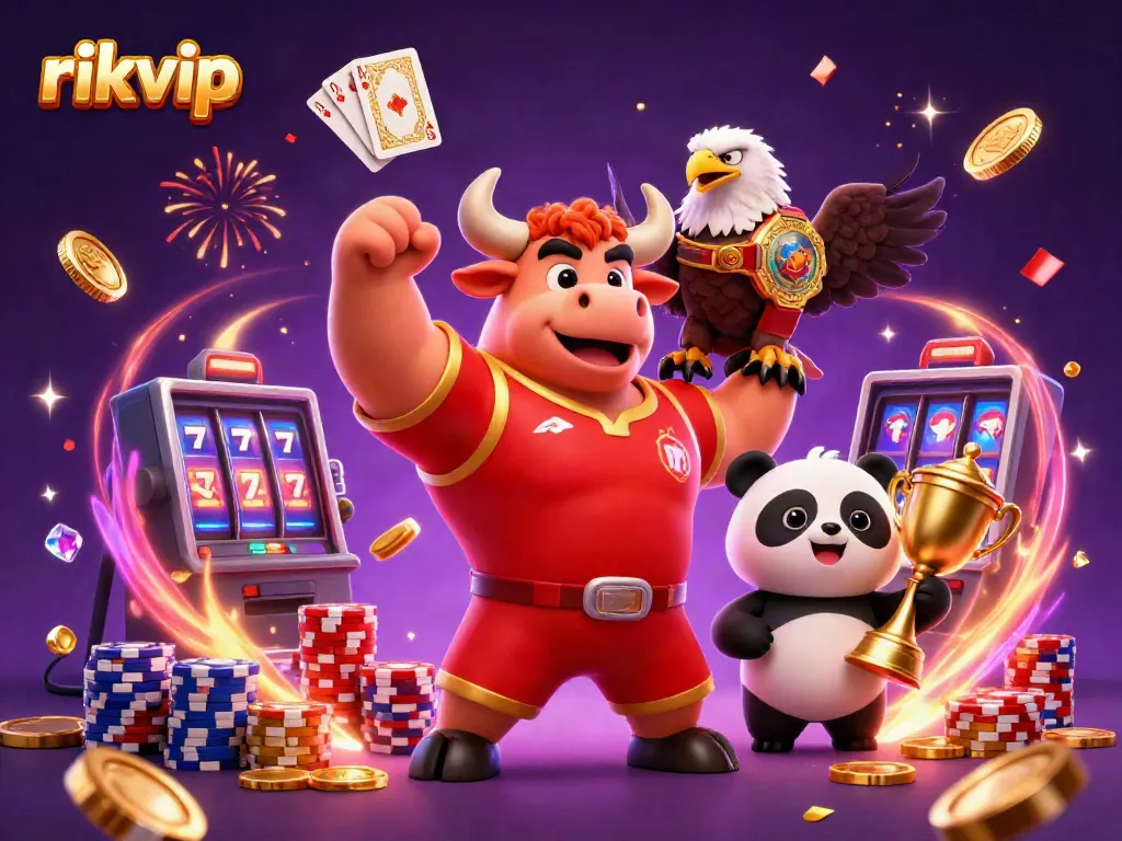 Experience thrilling victory at rikvip with vibrant characters and dynamic casino elements.